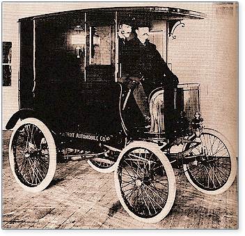 The first product of the Detroit Automobile Company, a delivery wagon, was completed in January 1900